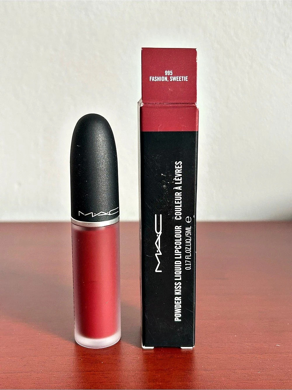 MAC Powder Kiss Liquid Lipcolour #995 Fashion, Sweetie Red NWT